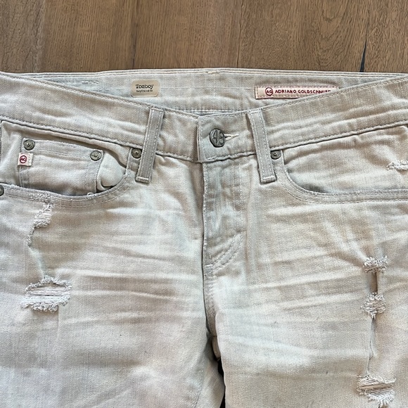 AG Jeans Tomboy boyfriend fit light grey size 27 jeans - Picture 2 of 5